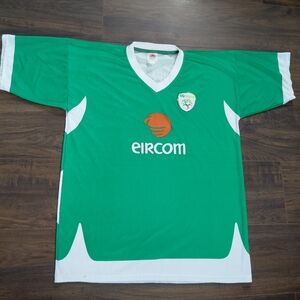 Vintage Damien Duff Ireland Jersey Shirt - Green - Nice Ireland patch - Soccer